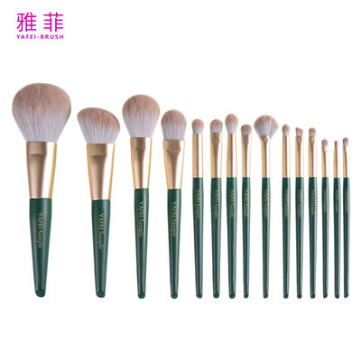 acheter 280A84915 Ferrule d'or 15 pièces ensemble de pinceau de maquillage à poignée en bois ensemble de pinceau cosmétique à étiquette privée fabrication en ligne