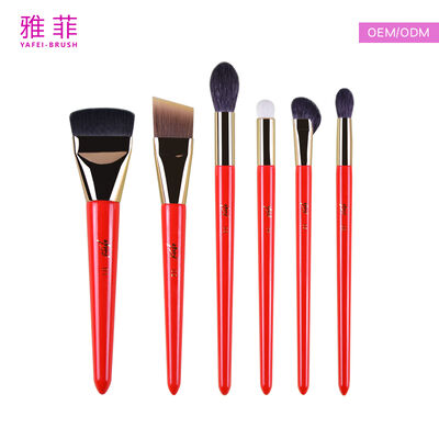 acheter Brosses de maquillage de cheveux d'animaux en forme de langue moyenne Brosses classiques de mélange de cheveux de sable avec poignée personnalisée Taille Poids et couleurs fabrication en ligne