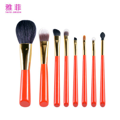 137A10908 Pinceau de maquillage à poignée en bois Petit ensemble de pinceaux de maquillage portatifs 8PCS
