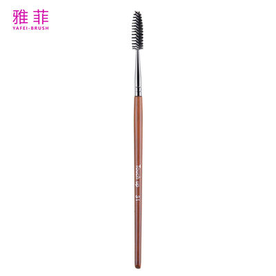 Touche 31 Cils en spirale Boucles de sourcils pinceau logo personnalisé Ferrule de cuivre poignée en bois de qualité supérieure