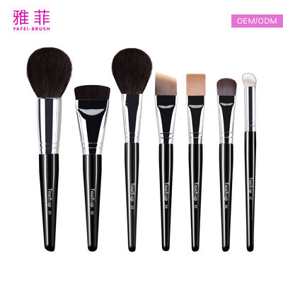 Ensemble de pinceaux de maquillage professionnels, forme langue moyenne, poils de martre classiques, manche personnalisable couleur et taille
